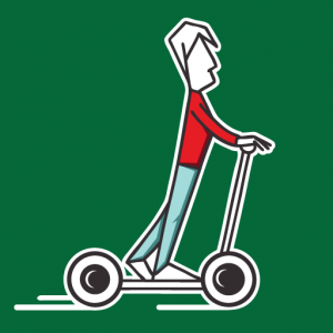 Logo on green background